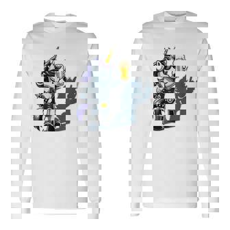 Licorne Heavy Metal Avec Bière Et Signe En Métal T-shirt à manches longues - Cadeauxyz