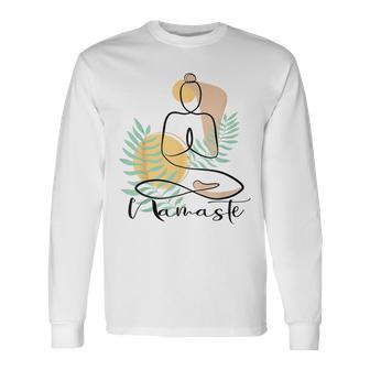 A Line Yoga Life Energy Chakra Meditation Namaste S Langarmshirts - Geschenkecke