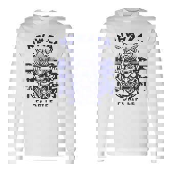 Máscara Japonesa Samurai Oni Kabuki Bjj Jiu-Jitsu Kanji Camiseta de manga larga - Regaloses