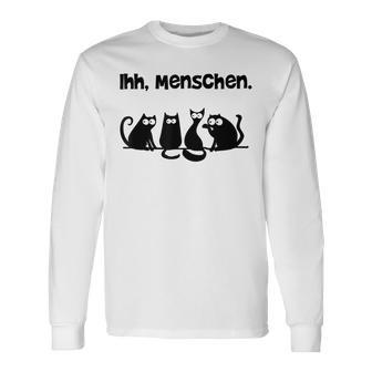 Her Menschen Cat Cat Motif Langarmshirts - Geschenkecke