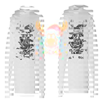 Merry Christmoose Christmas Moose Holiday Long Sleeve T-Shirt | Mazezy