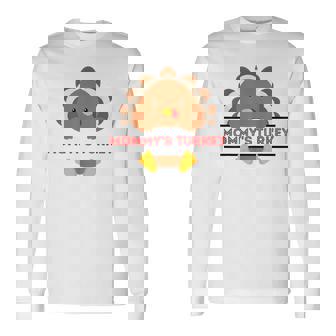 Mommy's Turkey Thanksgiving Turkeys Holiday Family Kid Long Sleeve T-Shirt - Monsterry