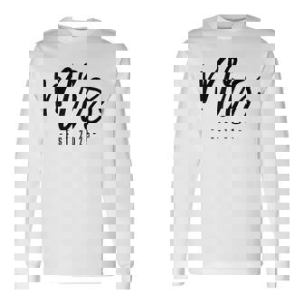 Mrs Est 2025 Just Married Wedding Party Mr & Mrs Bride Long Sleeve T-Shirt - Monsterry
