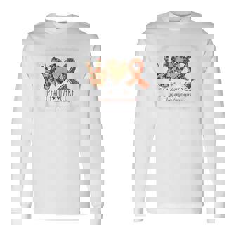 Peace Love Cure Wear Orange For Leukemia Awareness Support Long Sleeve T-Shirt | Seseable CA