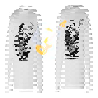 Pingouin Jouant De La Guitare Basse Guitariste Pingouin T-shirt à manches longues - Cadeauxyz