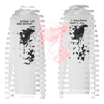Problem Solved Bloody Blood Stained Horror Zombie Long Sleeve T-Shirt - Thegiftio UK