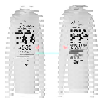 Promue Tata 2025 Annonce Grossesse Future Tata Humour T-shirt à manches longues - Cadeauxyz