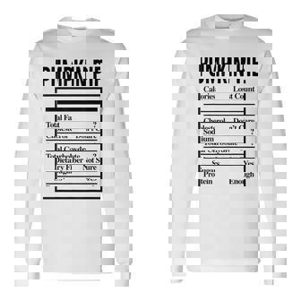 Pumpkin Pie Ingredients Food List Thanksgiving Christmas Long Sleeve T-Shirt - Monsterry