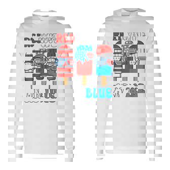 Red White And Blue Popsicle 4Th July Youth Boy Toddler Long Sleeve T-Shirt - Thegiftio UK