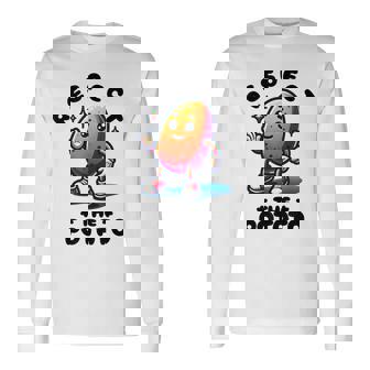 Respect The Potato Potatoes Vegetables Graphic Chips Cartoon Long Sleeve T-Shirt | Mazezy