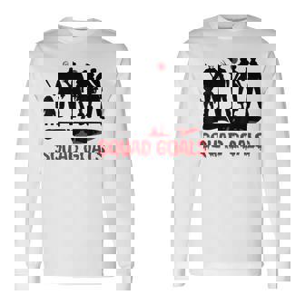 Retro Squad Goals Horror Friends Halloween Horror Character Long Sleeve T-Shirt - Monsterry