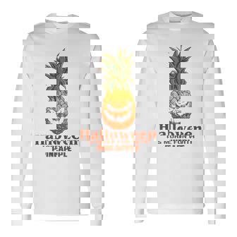 Scary Halloween Pineapple Pumpkin Fun Costume Long Sleeve T-Shirt - Thegiftio UK