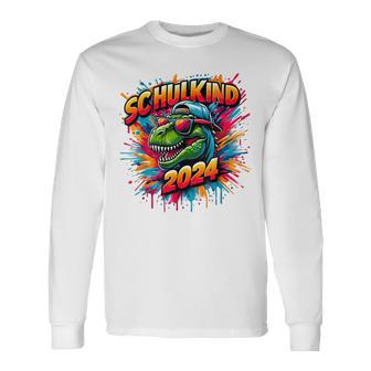 Schulkind 2024 T Rex Dino School Langarmshirts - Geschenkecke