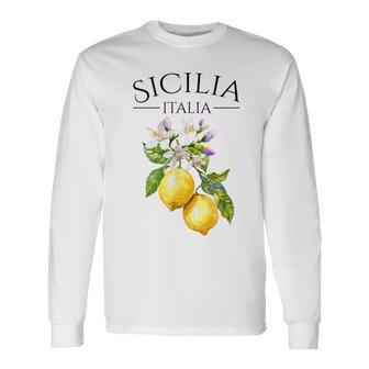 Sicilia Italian Souvenir Italy Lemon Langarmshirts - Geschenkecke