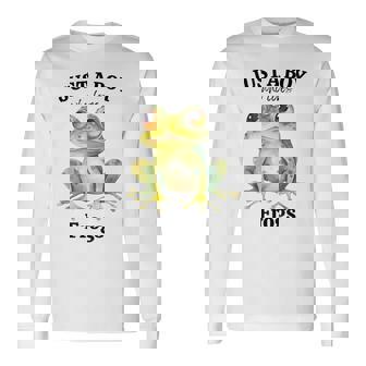 Solo Un Niño Que Ama Las Ranas Para Los Niños Que Aman Los Anfibios Camiseta de manga larga - Regaloses