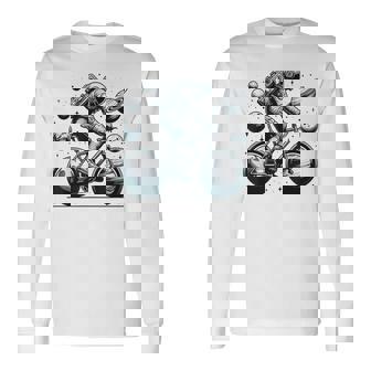 Space Astronaut On A Bicycle Cycling Lover Cycle Tour Long Sleeve T-Shirt - Thegiftio