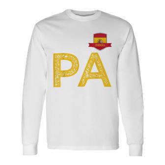 Spain España Human Flag Letter P And A Spain España Red Langarmshirts - Geschenkecke