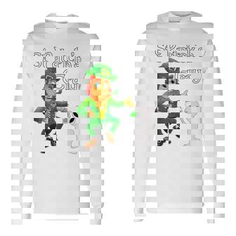 St Patrick's Gray Alien Green Beer History Parade Long Sleeve T-Shirt - Monsterry