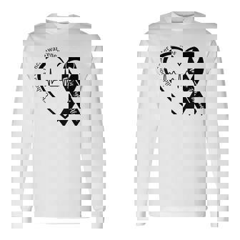 Support Childhood Cancer Awareness Heart Gold Ribbon Long Sleeve T-Shirt | Mazezy