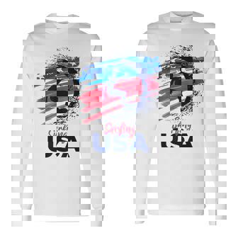 Surfing Usa Support The Team Usa Flag Surf Lover Long Sleeve T-Shirt - Monsterry
