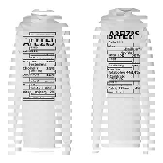 Thanksgiving Christmas Appetizers Nutritional Facts Labels Long Sleeve T-Shirt - Monsterry
