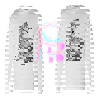 Transgender Pride Unicorn Lgbt Trans Flag Long Sleeve T-Shirt - Thegiftio UK