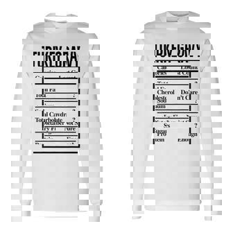 Turkey Gravy Ingredient Food List Thanksgiving Christmas Long Sleeve T-Shirt - Monsterry