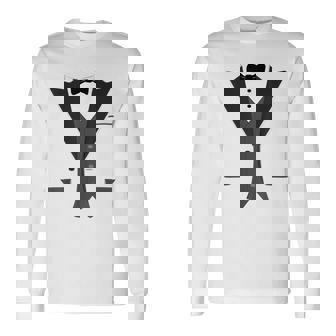 Tuxedo Halloween Wedding Groom Prom Costume Long Sleeve T-Shirt - Monsterry