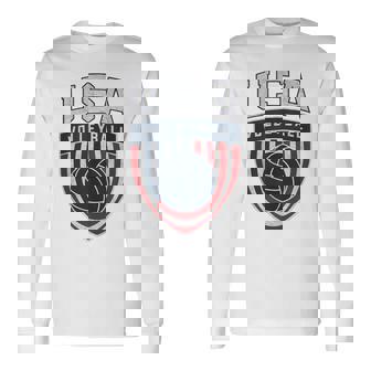 Us Volleyball 2024 Patriotic American Sports Fan Usa Long Sleeve T-Shirt - Monsterry