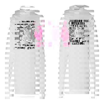 On Wednesday We Wear Cute Pink Ghost Halloween Long Sleeve T-Shirt - Thegiftio