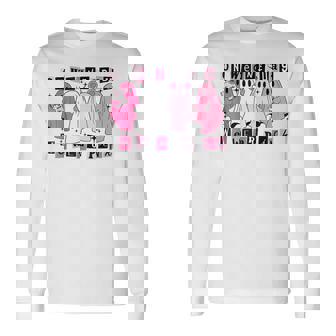 On Wednesday We Wear Cute Pink Ghost Halloween Long Sleeve T-Shirt - Thegiftio