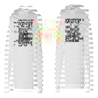 Western Leopard Peppermint Season Coffee Cups Christmas Long Sleeve T-Shirt - Monsterry