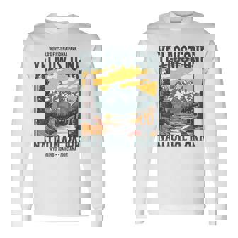 Yellowstone National Park Vintage Hiking Long Sleeve T-Shirt - Thegiftio UK