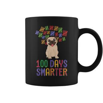 100 Days Smarter 100Th Day Of School Outfit Dog Lover Pug Coffee Mug - Monsterry UK