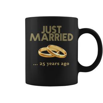 25 Aniversario De Boda Just Married 25 Años Atrás Taza de café - Regaloses
