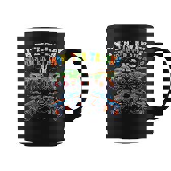 4Th Birthday 4 Years Old I'm This Many Monster Trucks Old Coffee Mug - Monsterry