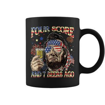 4Th Of July Drinking Beer Patriot Four Score And 7 Beers Ago Coffee Mug - Monsterry CA