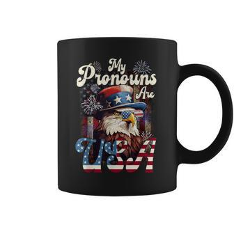 4Th Of July Eagle Pride My Pronouns Are Usa For All Ages Coffee Mug - Monsterry