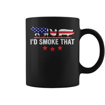 4Th July I'd Smoke That Patriot Bbq Barbeque Cook Chef Coffee Mug - Monsterry CA