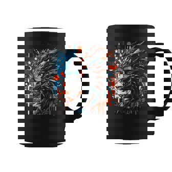 4Th Of July Patriotic Dragon Fantasy Blue & Red Dragon Usa Coffee Mug - Thegiftio UK