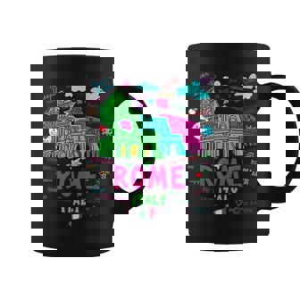 Abstracto Roma Italia Coliseo Ilustración Bosquejo Dibujo Taza de café - Regaloses