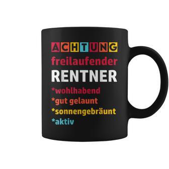 Achtung Freilaufender Rentner Pension Pension Tassen - Geschenkecke