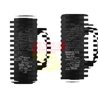 Alemania Mapa Silueta Bandera Ciudades Ciudades Berlíniajes Europa Taza de café - Regaloses
