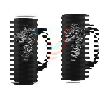 Alligator Gator American Flag Fourth Of July America Coffee Mug - Thegiftio UK