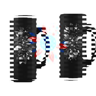 American Flag Sunflower Red White Blue 4Th Of July Vintage Coffee Mug - Thegiftio