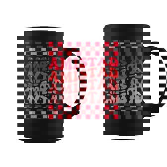 Amistad House Of Friendship Red Retro Groovy Social Amistad Coffee Mug - Seseable