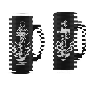 Ancla De Barco En Blanco Con Cuerda Mar Mar Mar Océano Ancla Taza de café - Regaloses