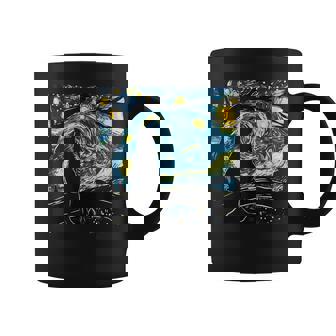 Arte Inspirado Enan Gogh Con Gato Nocturno Estrellado Taza de café - Regaloses