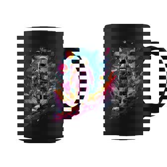Astronaut In Space With Planets In Galaxies Coffee Mug - Seseable