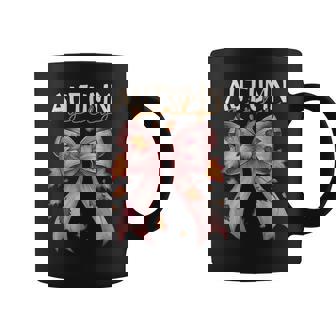 Autumn Girly Fall Bow Leaf Peeping Autumn Leaves Season Coffee Mug | Mazezy